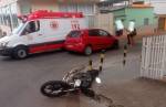 Mais um acidente entre moto e carro deixa duas pessoas feridas em Lafaiete 