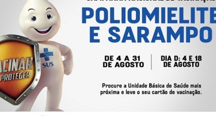 Dia de mobilização nacional contra a poliomielite e sarampo será no sábado, dia 18