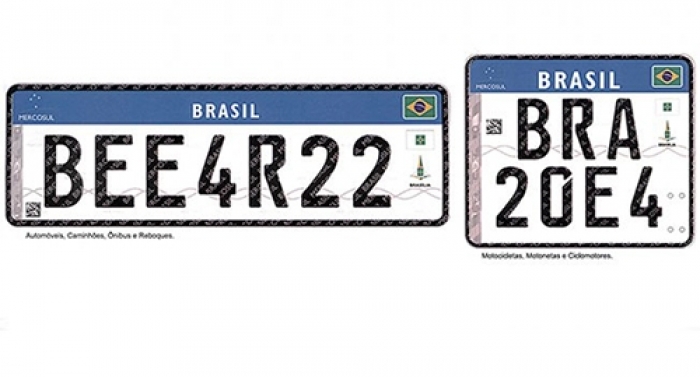Placa padrão Mercosul passa a ser obrigatória a partir de dezembro