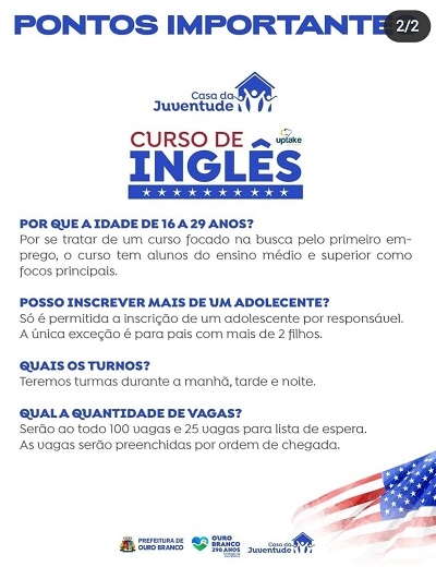 Curso de Conversação em Inglês — Instituto Federal de Educação, Ciência e  Tecnologia de Minas Gerais Campus Ouro Branco