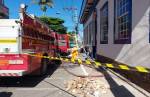 Incêndio atinge casarão no centro de Lafaiete na manhã desta sexta-feira