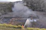 Bombeiros combatem incêndio próximo ao Horto Florestal em Lafaiete